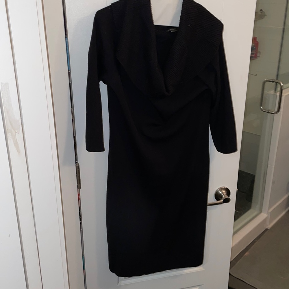 Black cowl sweater dress, used condition. Ann Taylor brand, knee length